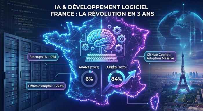 L'IA révolutionne le développement en france : 3 ans de transformation fulgurante (2022-2025)