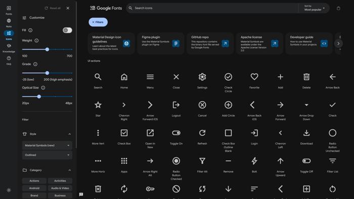 Google Material Icons