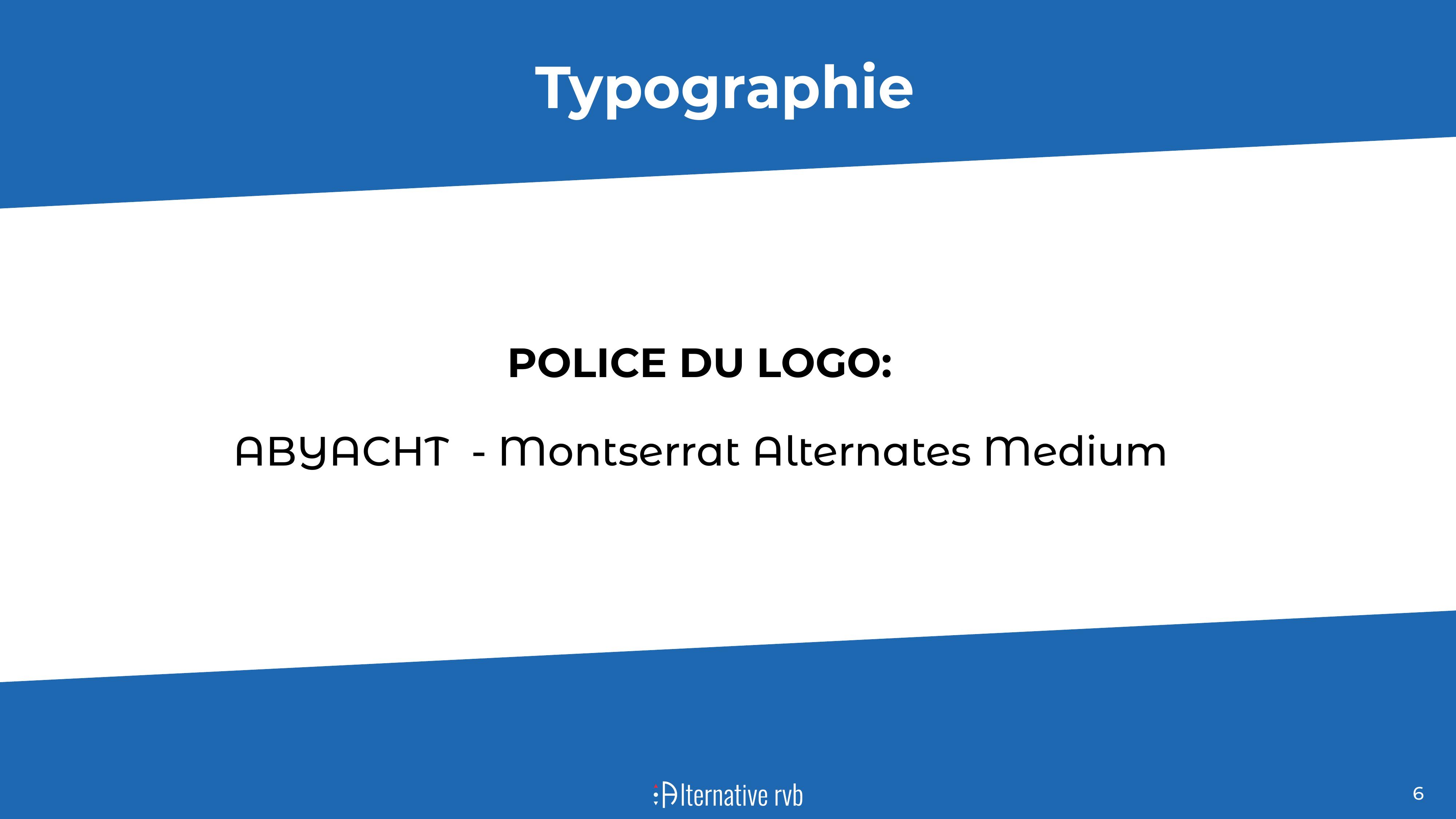 Typographie de la charte graphique Abyacht