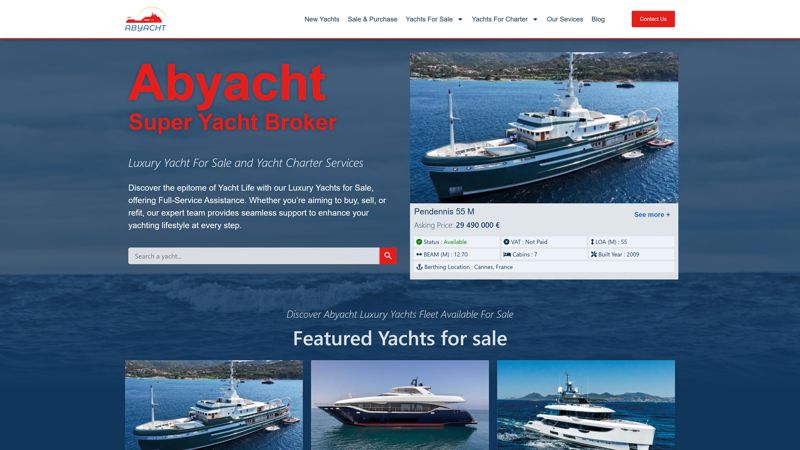 Abyacht - Plateforme Yachting