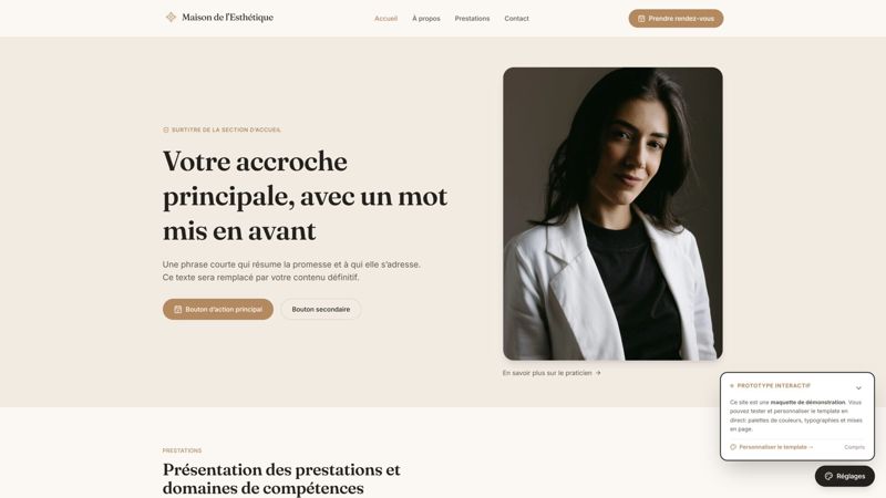 Medical Showcase - Gabarit de site vitrine pour clinique et médecine esthétique