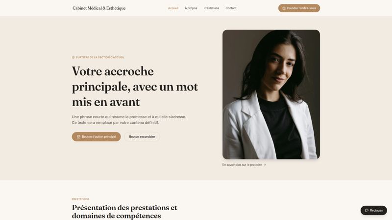 Medical Showcase - Gabarit de site vitrine pour clinique et médecine esthétique