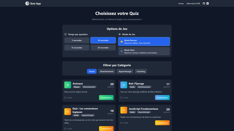 Job-EZ - Application de Quiz Pédagogique