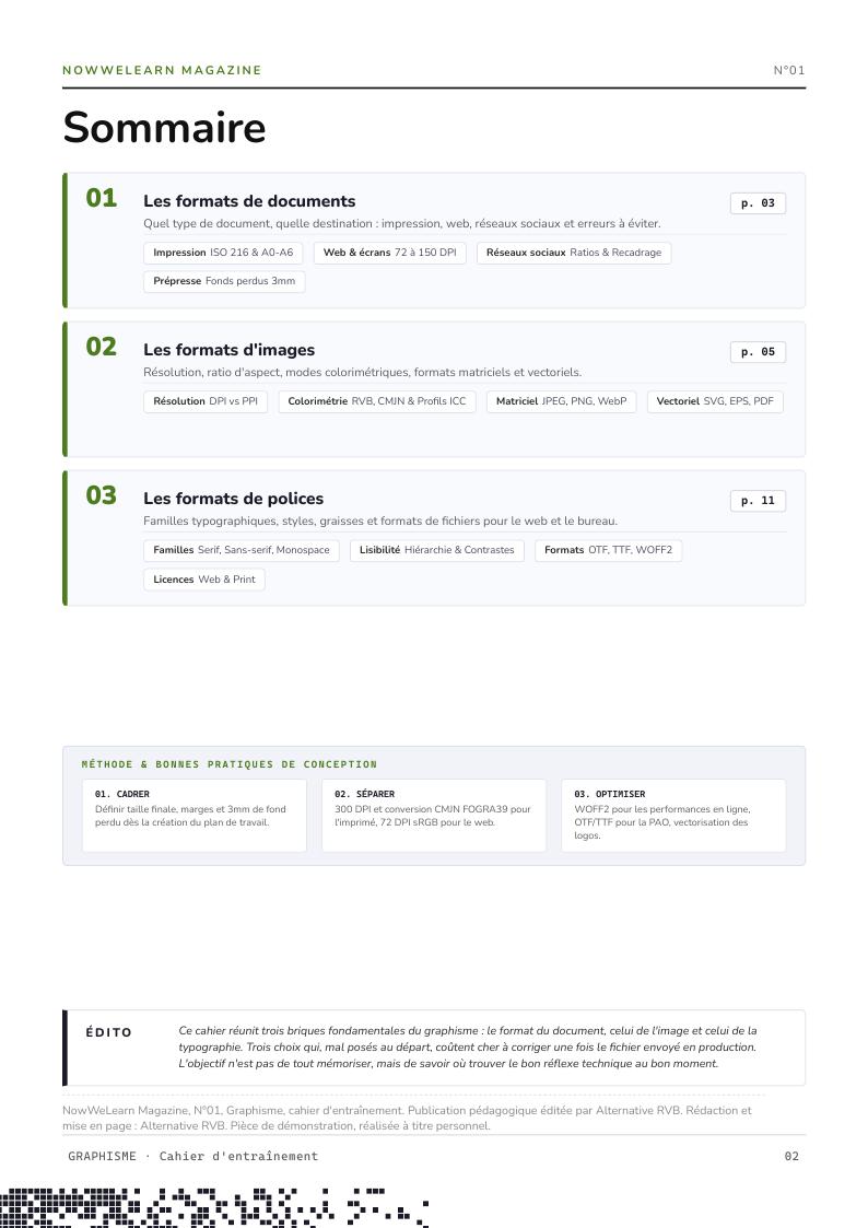 Page intérieure du magazine Design et Graphisme NowWeLearn, page 2