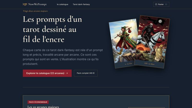 NowWePrompt - Boutique de Prompts Tarot Dark-Fantasy