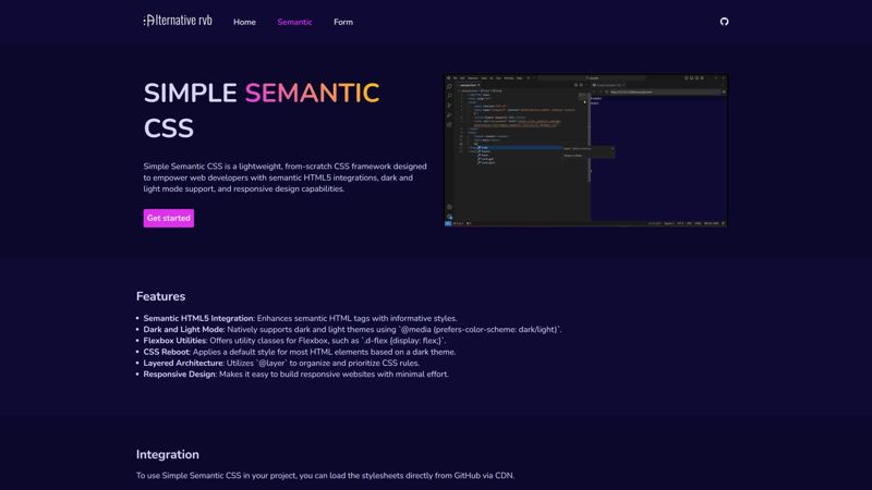 Simple Semantic CSS - Framework CSS Moderne